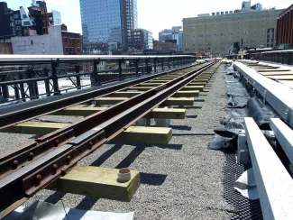 Die „High Line“ während der Bauarbeiten