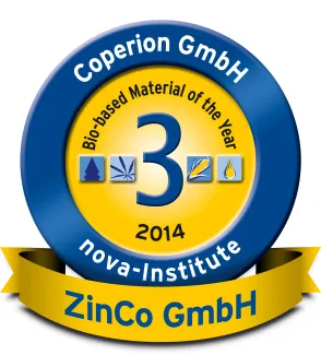 ZinCo gewinnt einen Innovationspreis „Biokunststoff des Jahres 2014“ für das Dachbegrünungssystem „natureline“ aus nachwachsenden Rohstoffen. Innovationspreis „Biokunststoff des Jahres 2014“