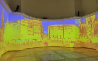 Der „STRESS“-Raum lässt die Überhitzung in Städten erkennen. Ausstellungsfläche