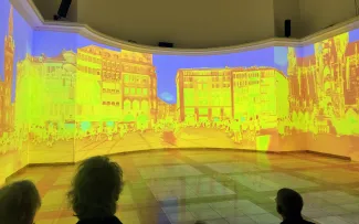 Der „STRESS“-Raum lässt die Überhitzung in Städten erkennen. Ausstellungsfläche