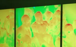 Die Auswirkungen der Überhitzung auf den Menschen sind deutlich spürbar. Ausstellungsfläche Überhitzung