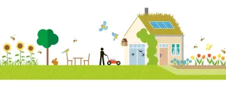 Zeichnung mit Gründach