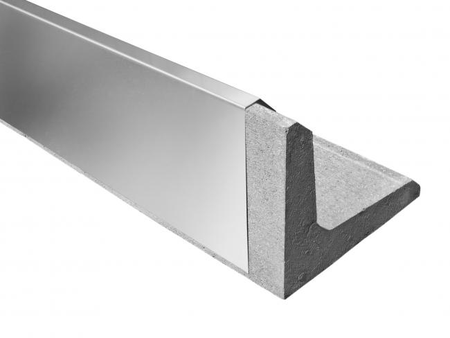 Edelstahl-Blende für Betonwinkelstein Edelstahl-Blende für Betonwinkelstein